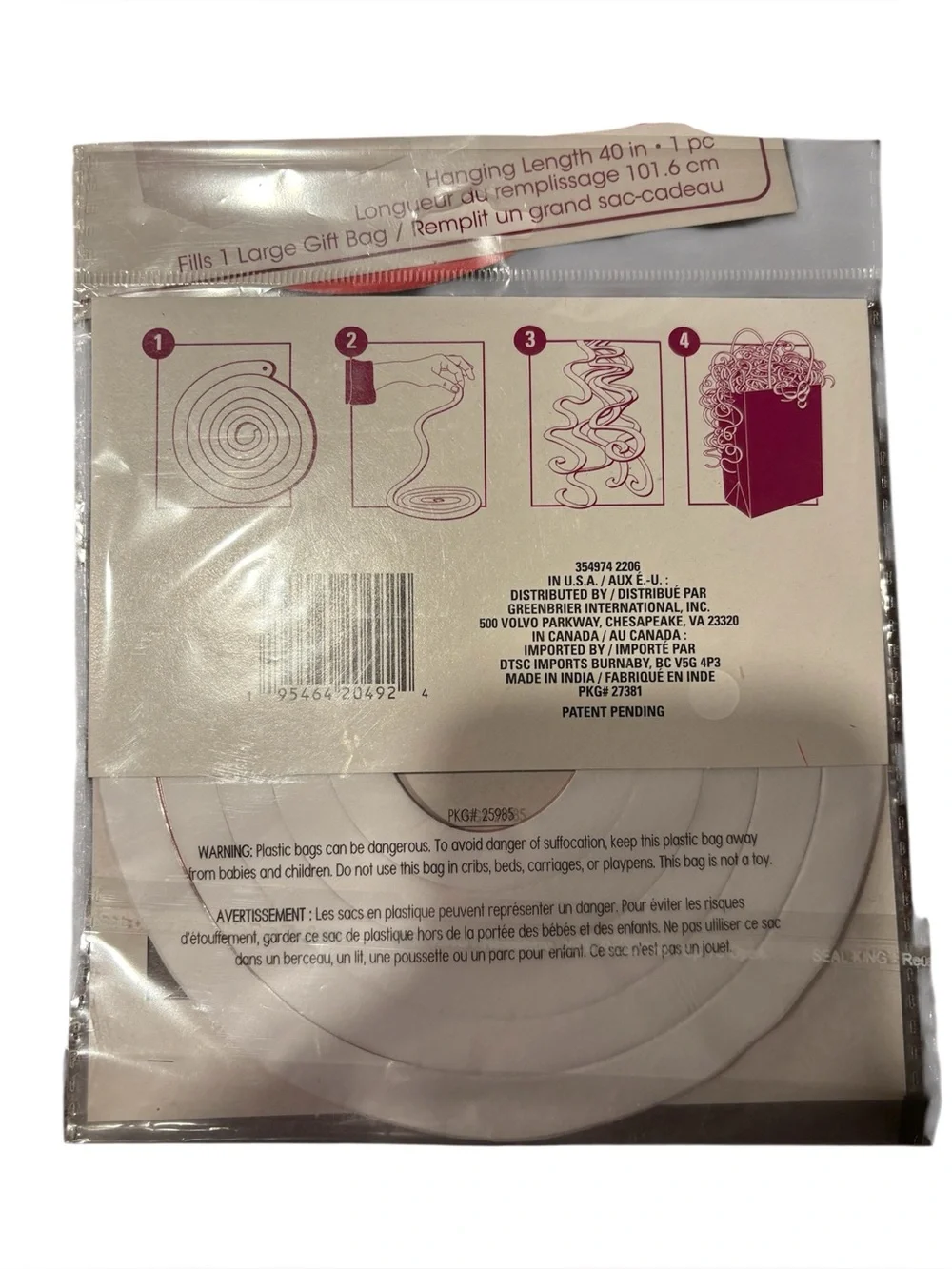 Voila Gift Filler Bundle 5 Pack Red Silver Metallic Gift Bag Filler